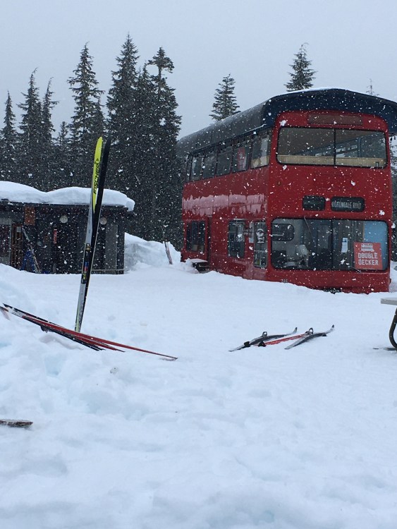 Red bus at Alexander Falls Touring Centre
